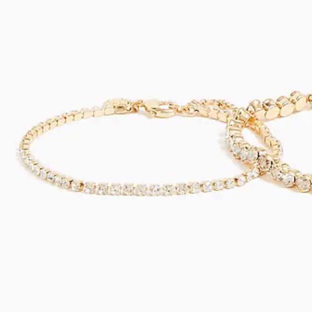 J. CREW Tennis Bracelet Set Three Bracelets Crystals NWT - Picture 5 of 10